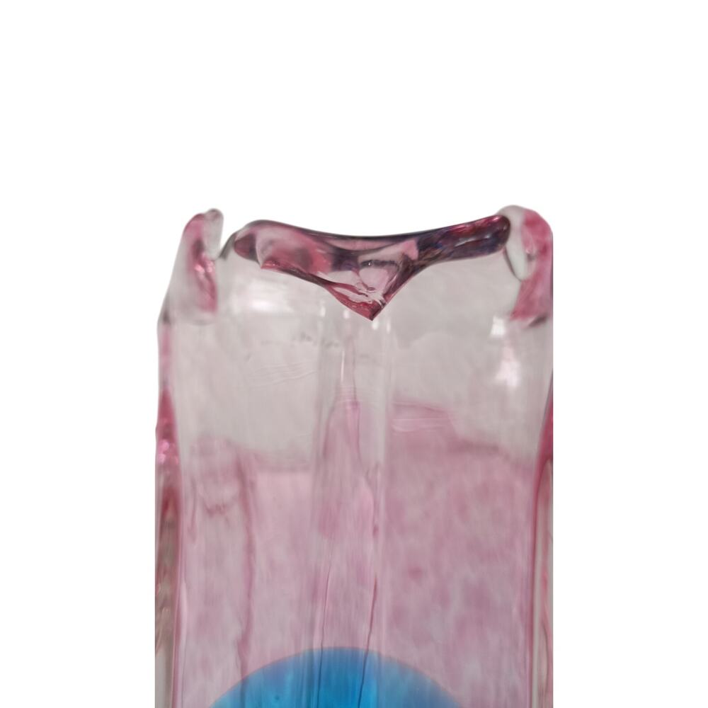 Murano style vase. Beautiful Vintage collectors piece. Pink and blue - Picture 5 of 5